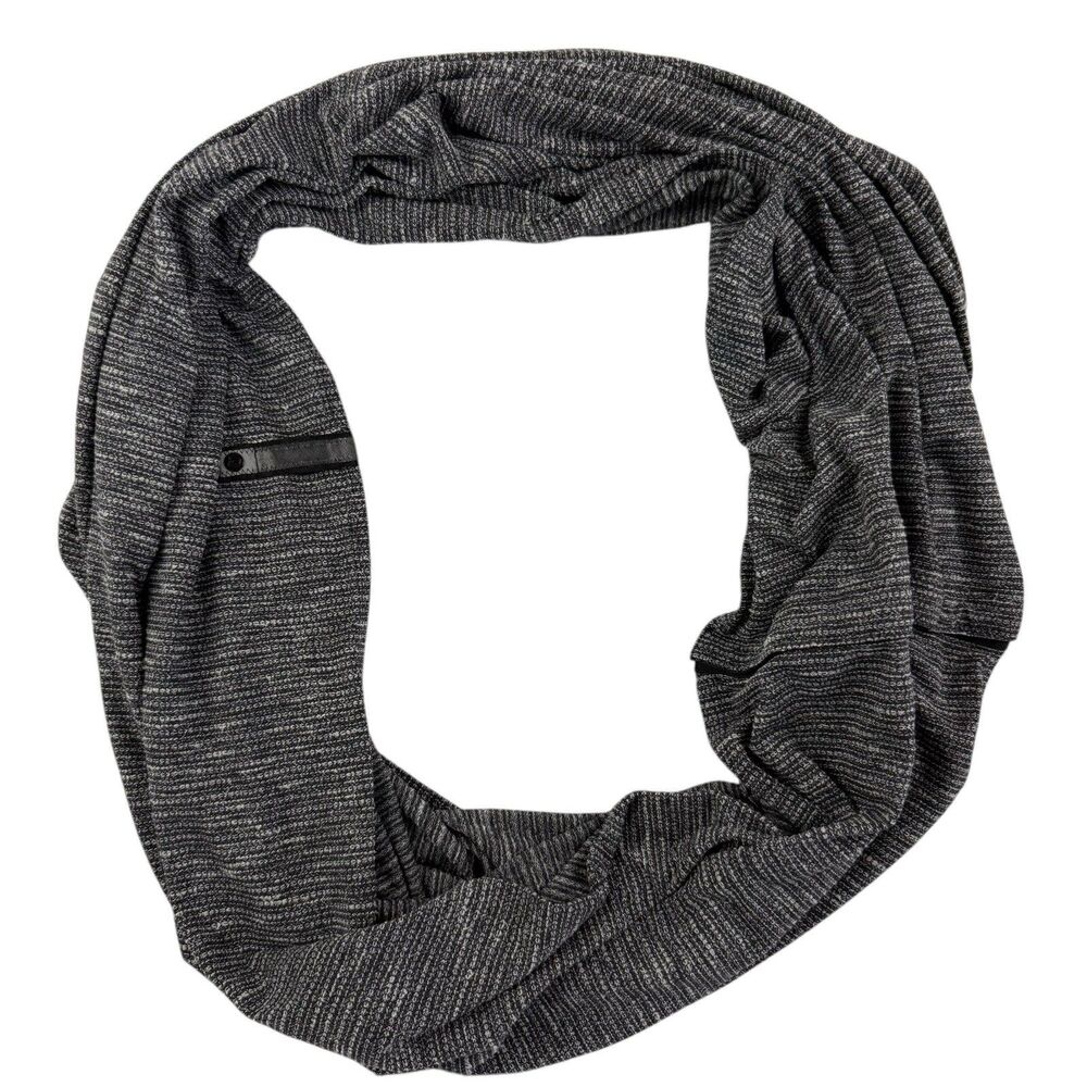 Lululemon Vinyasa Scarf Wrap Shawl Gray Black Snap Side Tie Dye Tab OS Women Men